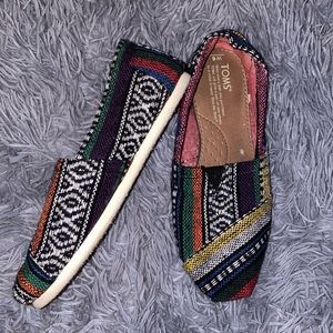 TOMS tribal print slip on shoes